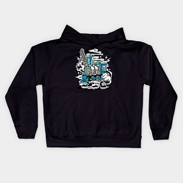 Train locomotive Kids Hoodie by Johnny_Sk3tch